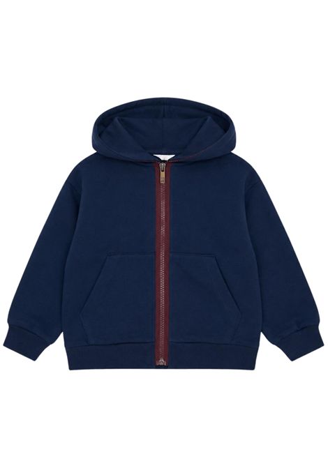 Felpa bambino blu in cotone IL GUFO | GGA003M/ANBLU